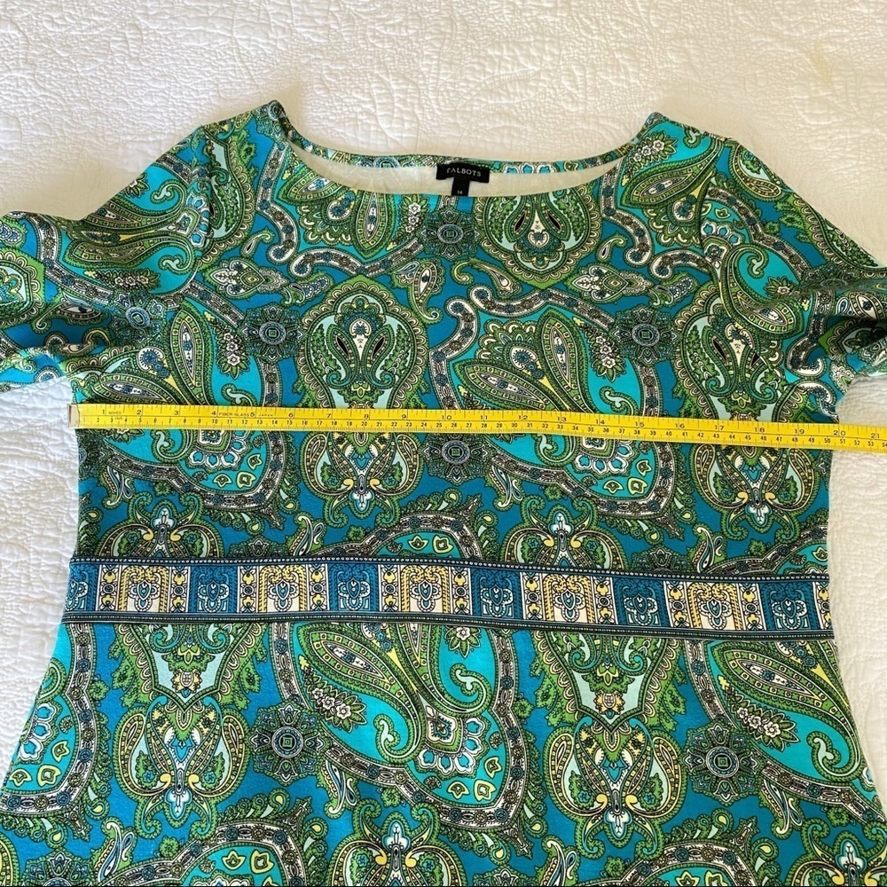 Talbots Paisley Knit 3/4 Sleeve Dress - 14 - Picture 6 of 10